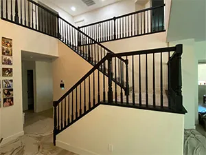 Beautifully painted wooden staircase by Plata Painting co in Roseville CA